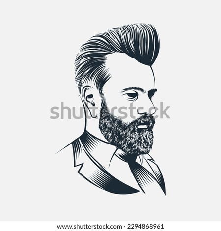 Simple beardman vector gentlemen for commercial logo used eps10 Stock photo © 