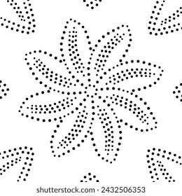 Simple Beautiful Black Dotted Floral Design Pattern