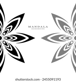 Simple y hermoso mandala blanco y negro