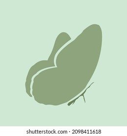 Simple beautiful butterfly silhouette vector