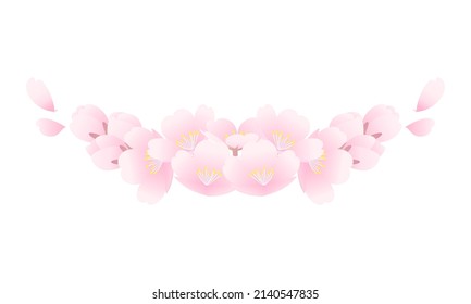 Sencilla y hermosa ilustración del marco de la floración del cerezo.