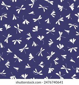 Simple and beautiful dragonfly seamless pattern,