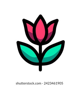 simple and beautiful flower icon vector