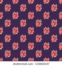 Simple beautiful hand-drawn flowers. Vector seamless pattern.
