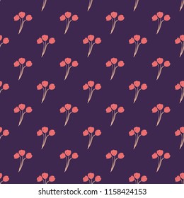 Simple beautiful hand-drawn flowers. Vector seamless pattern.
