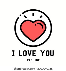 Simple beautiful heart icon logo 