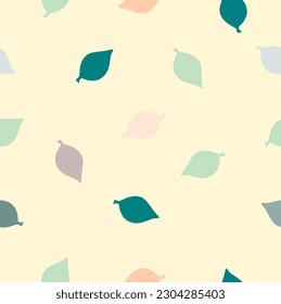 Hojas simples y hermosas de color pastel suave patrón sin fisuras para tela o papel pintado