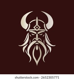 logotipo bonito simples da cabeça viking 