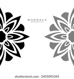 Simple and beautiful mandala background concept in black color