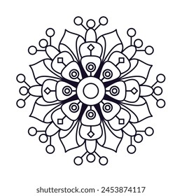 simple and beautiful mandala design for coloring book, tattoo design
