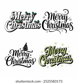 A simple Beautiful  Merry Christmas, typography design.