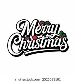 A simple Beautiful  Merry Christmas, typography design.