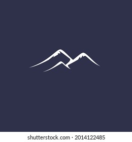 diseño del logo de monocultivo de las montañas simple y hermosa
