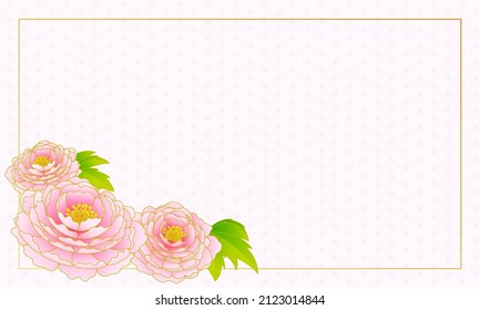 Simple and beautiful peony frame illustration.