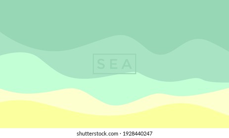 Simple, beautiful sea background, with a combination of blue, green and Tosca that is interesting and comfortable to look at. suitable for decoration of workspaces, offices, cafes, and other business