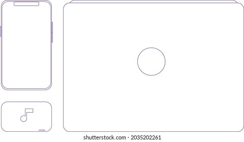 Simple and beautiful set of electronic devices.