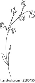 Simple and beautiful single flower one line drawing