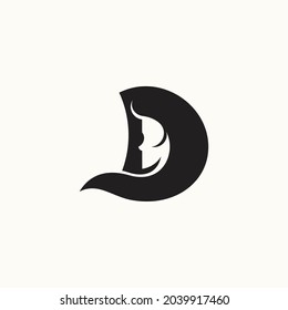 simple beautiful woman letter d logo .vector illustration for logo or icon