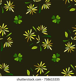 Simple and beauty botanical abstract seamless pattern background. Floral vector illustration will perfect for textile and paper wrapping print. Can be copied without any seams