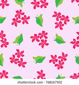 Simple and beauty botanical abstract seamless pattern background. Floral vector illustration will perfect for textile and paper wrapping print. Can be copied without any seams.