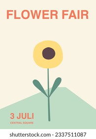 simple beauty flower fair poster vector illustration