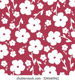 Simple and beauty flower seamless pattern. Vector illustration good for textile and paper wrapping print. Can be copied without any seams. Abstract floral original background.