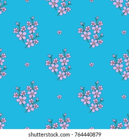 Simple and beauty hand drawn botanical abstract seamless pattern. Floral vector illustration will perfect for textile and paper wrapping print.