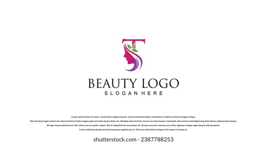 Einfaches Beauty-Logo-Design mit Kombinationsschreiben von A bis Z | Schönheitsdesign für Haare | Premium-Vektorgrafik