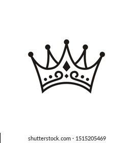 Simple beauty queen king crown logo