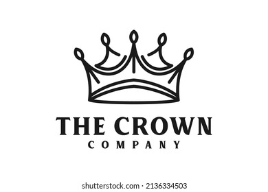 Simple beauty queen king crown logo