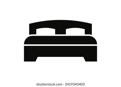 Simple bed icon, sleep icon vector on white background.