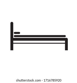 Simple Bed Vector Icon Symbol