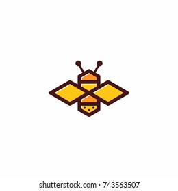 Simple bee colored logo.