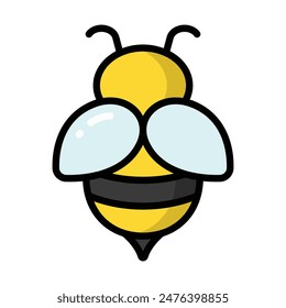 Simple Bee colorful icon Illustration. The icon illustration can be used for websites, print templates, presentation templates, illustrations, etc