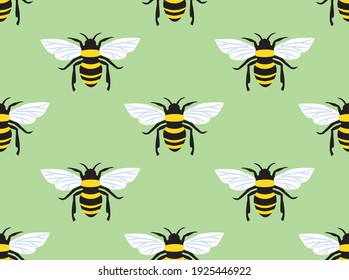 Simple bee damask pattern with background