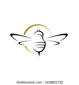 simple bee hornet logo design vector silhouette hornets for sign logo badge