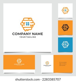 Simple Bee House Logo Design 4