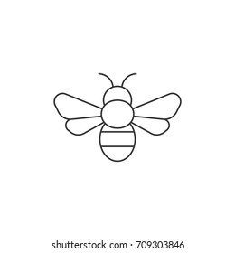 Simple Bee Icon, Outline Icon