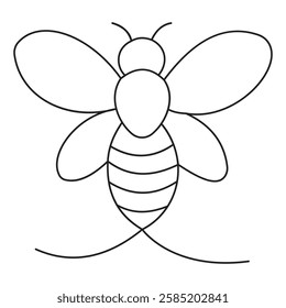 Simple Bee Line Art Illustration