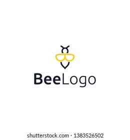 simple bee logo design and vctor inspiration