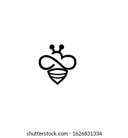 simple bee logo icon design vector
