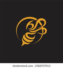 simple bee logo for icon or symbol