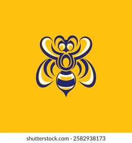 simple bee logo for icon or symbol