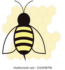 the simple bee logo or sign 