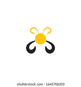 Simple bee logo template vector icon design