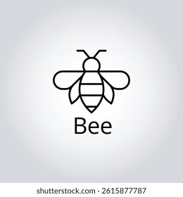 Simple Bee Logo Vector – Modern Black Line Art for Organic Honey Packaging, Nature Branding and Clean Product Identity