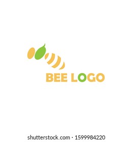 simple Bee logo with yellow and Green color
