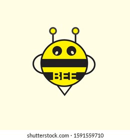 Simple bee robot vector illustration