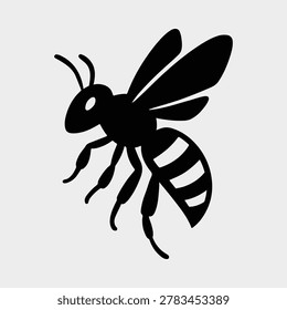 Simple bee silhouette vector illustration for design projects vector illustration
