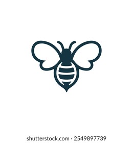 simple Bee silhouette vector Style with white background
